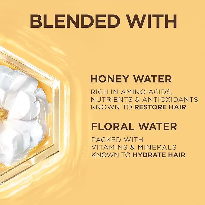 Garnier Whole Blends Honey Water Moisture Restoring Shampoo, Hair Care for Dry Hair and Dry Scalp with Honey Nectar and Floral Water, 28 Fl Oz