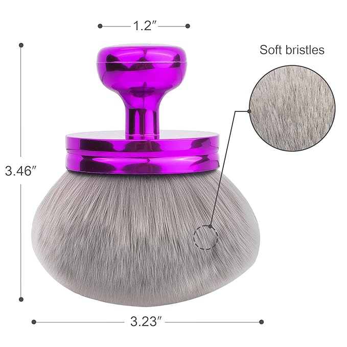 Self Tanner Brushes- Extra Large Body Kabuki Brush & Tanning Mitt, 2 Pcs, Big Body Makeup Brush for Legs, Face, Soft Self Tanning Glove Applicator for Fake Tan, Foundation, Lotion, Makeup (Purple)