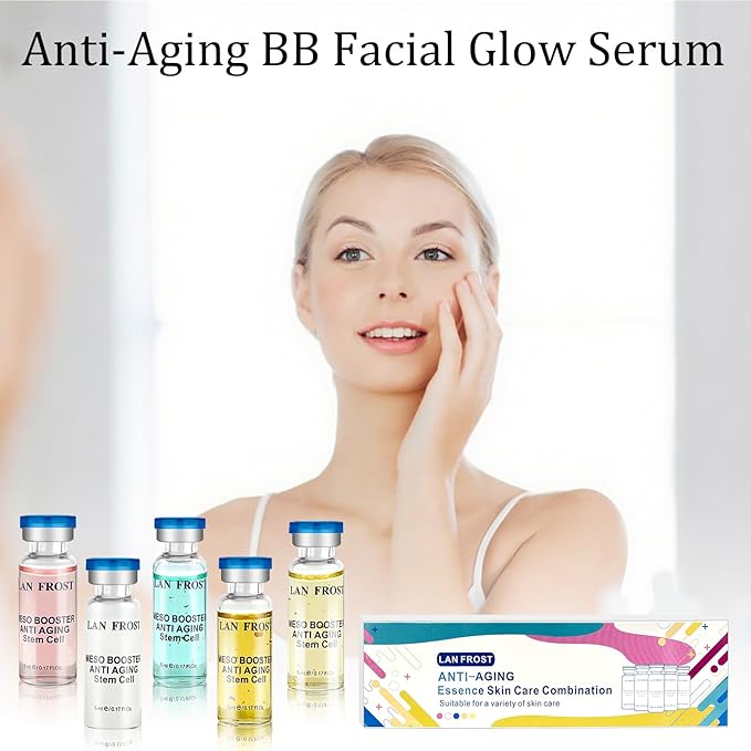 BB Facial Glow Serum Starter Kit Anti-Aging Hydration Serum Skincare Set, 10 vials Hydration Acid Ampoule Essence Intensive Treatment Booster Kit