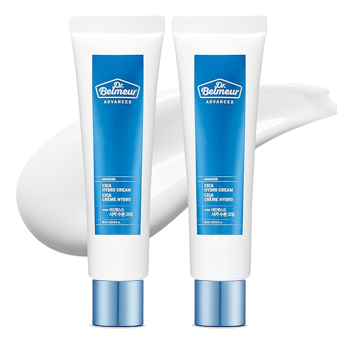 DR. BELMEUR Advanced Cica Hydro Cream Special Set (2fl oz*2, Pack of 2) - Soothing, Barrier-Strengthening Face Moisturizer for Sensitive Skin. Korean Skin Care. Centella Asiatica