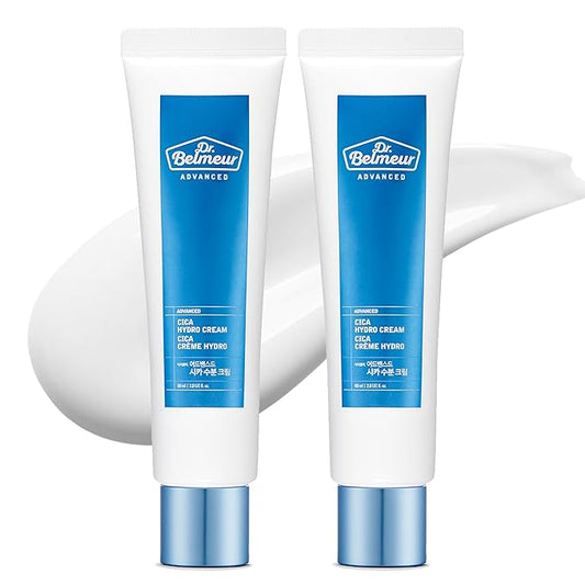 DR. BELMEUR Advanced Cica Hydro Cream Special Set (2fl oz*2, Pack of 2) - Soothing, Barrier-Strengthening Face Moisturizer for Sensitive Skin. Korean Skin Care. Centella Asiatica