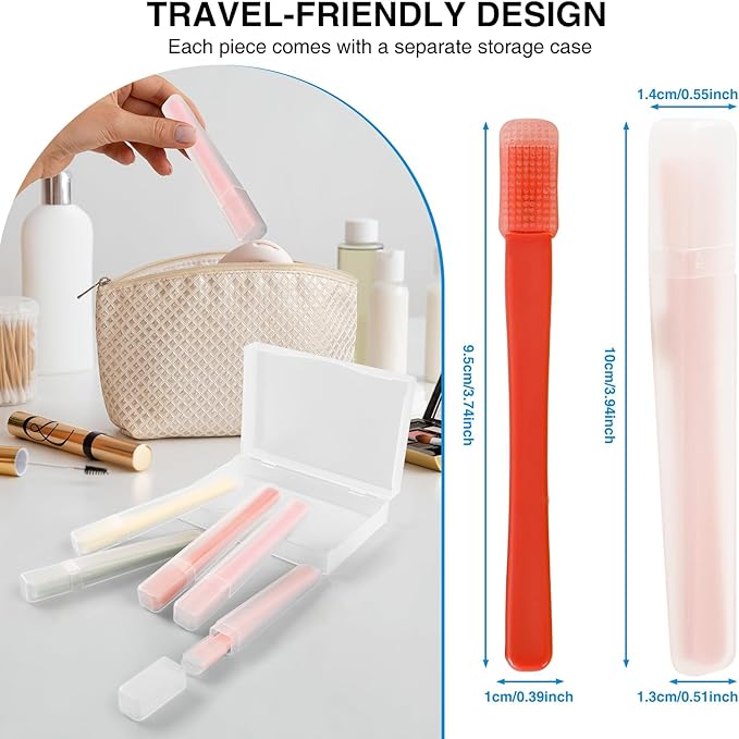 Eyelid Brush with Soft Silicone for Sensitive Eyelids,Gently Deeply Clean Eyelid Margins,Removes Dirt,Oil.Blepharitis,MGD and Dry Eyes Relief,Lid Scrub Device,Eyelid Cleanser Partner (5pcs)