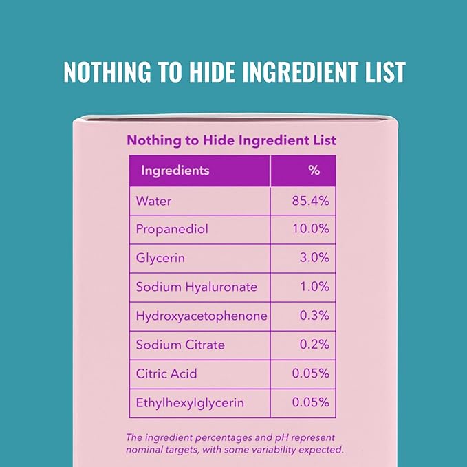 Good Molecules Hyaluronic Acid Serum - 1% Hyaluronic Acid Non-greasy Ultra Hydrating Serum, Facial Moisturizer for Plumper Skin, Skin Care for Face