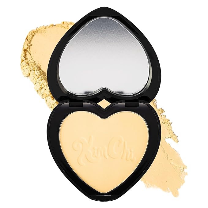 KimChi Chic Almost Catfished Micro Pressed Powder - Brightening Under Eye Setting Powder, Reduces Dark Circles, No Flashback, Banana