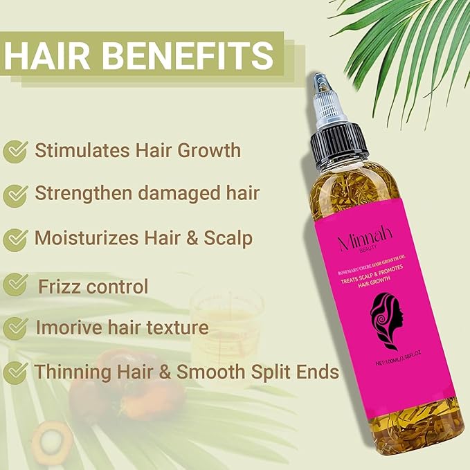 Minnah Batana Oil for Hair Growth, crack hair growth oil 4-in-1 Liquid Batana Oil, with Rosemary, Pumpkin Seed, Castor (1pcs)