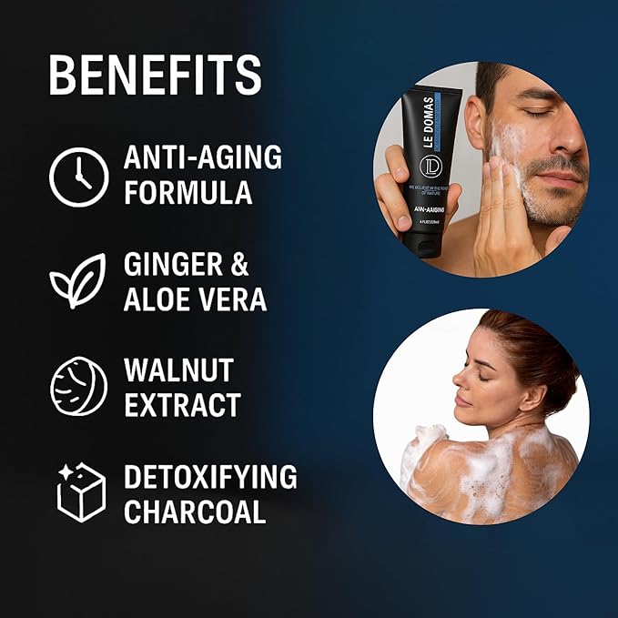 Body Wash & Face Wash Set for Men & Women – Natural Skincare with Aloe Vera, Rice & Coconut Charcoal, Hydrating Moisturizer & Oil Cleanser, Travel Size Skin Care Products for All Skin Types