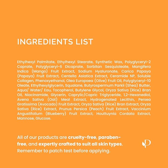 PLANTIFIQUE Korean Cleansing Balm Makeup Remover with Mango & Papaya Extracts, Hyaluronic Acid and Ceramide - Nourishing Melting Cleanser for All Skin Types 1.41 oz / 40 g (Mango-Papaya 40g)