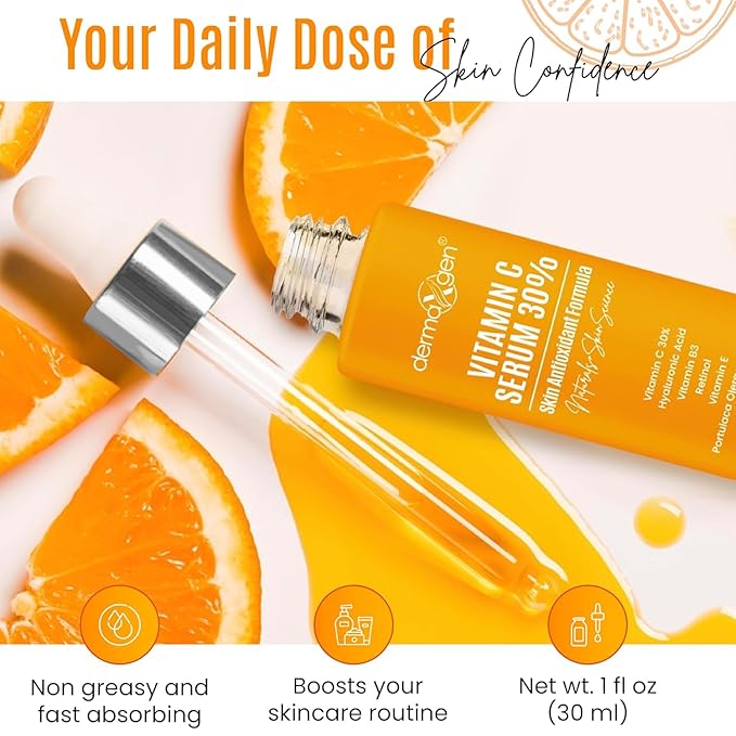 30% Vitamin C Serum for Face - Natural & Organic Anti Wrinkle & Skin Rejuvenator Moisturizer with Hyaluronic Acid & Vitamin E - Powerful Anti Aging Serum - Age-Defying Beauty Regimen- 4 FL OZ