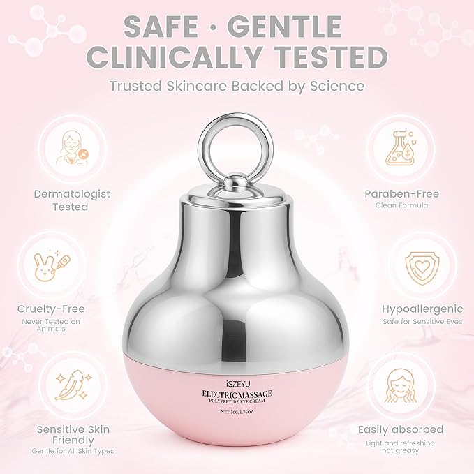 Pro Xylane Electric Massage Eye Cream with Red Light Applicator Therapy, Polypeptide Vibrating Firming or Anti Wrinkle