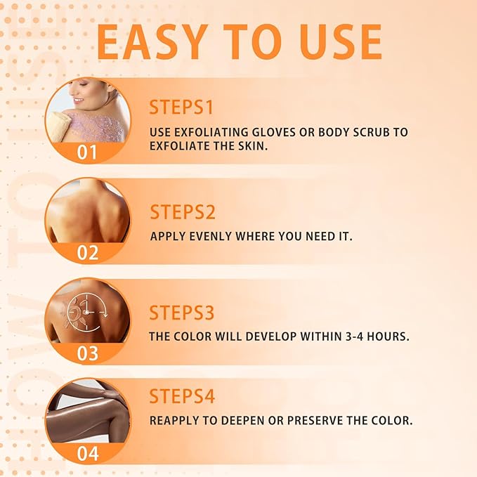 Tanning Lotion Self Tanner Self Tanner for Deep Bronze Tan Sunless Tanning Lotion for Women Men Natural Looking Fake Tan