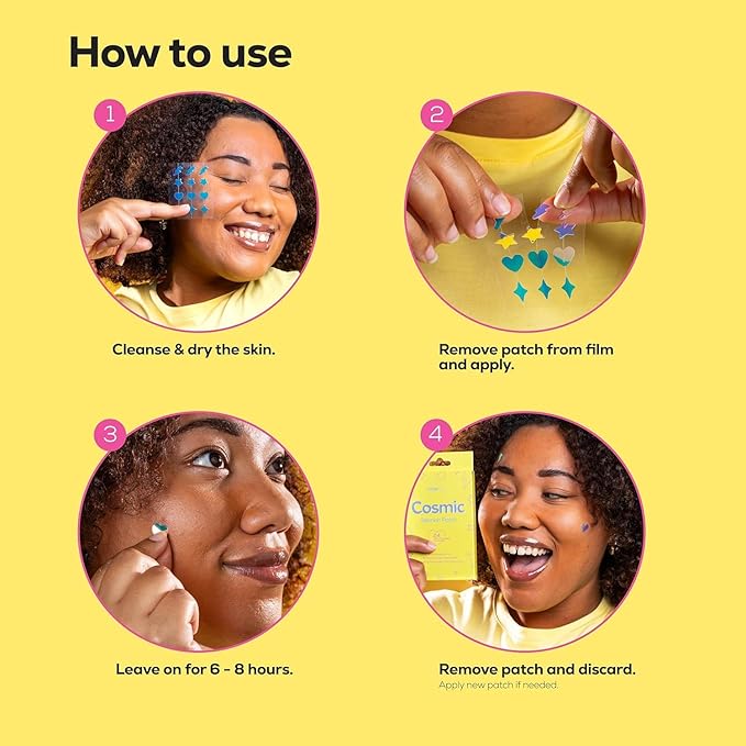 Hanhoo Cosmic Blemish Patch, 48 Count Holographic Pimple Patches, Multi-shaped Zit Stickers, Reduces Size of Blemishes, Acne Spot Treatment, Gentle Blemish Care, Korean Skincare 2 Pack