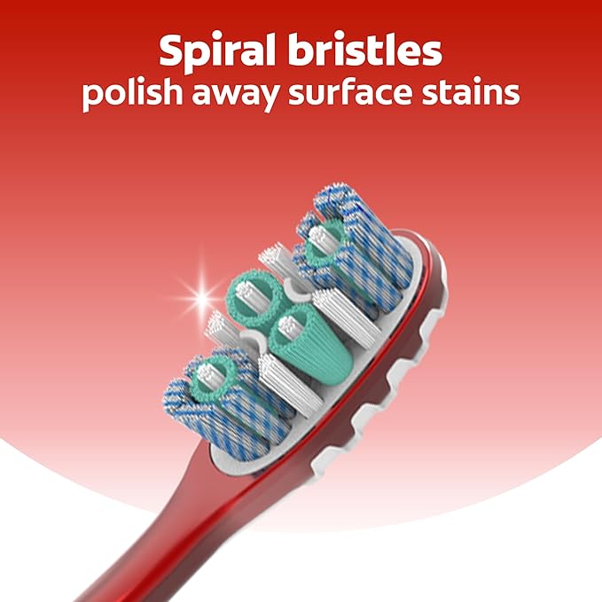 Colgate 360 Advanced Optic White Whitening Toothbrush with Tongue Cleaner, Soft, 4 Count