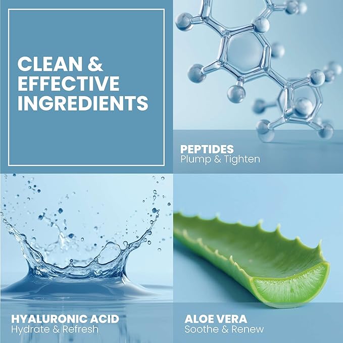 Collagen Peptide Serum for Face – Anti Aging Facial Treatment with Peptides & Hyaluronic Acid – Gentle for Sensitive Skin, Microneedling Pen, Derma Roller, Skin Firming & Hydrating (2 Oz) (2 Pack)