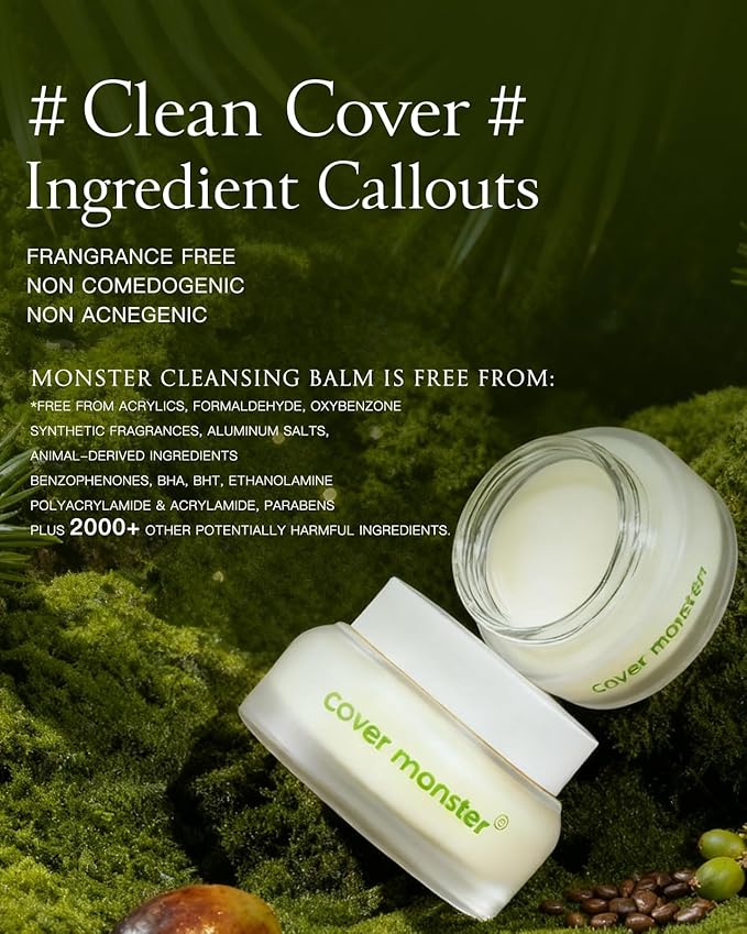 Cleansing Balm, Makeup Remover Balm, Melts Waterproof Makeup & Sunscreen, Deep Pore Cleanse & Hydration, Gentle & Non-Irritating, Made for All Skin Types, Safe for Sensitive Skin