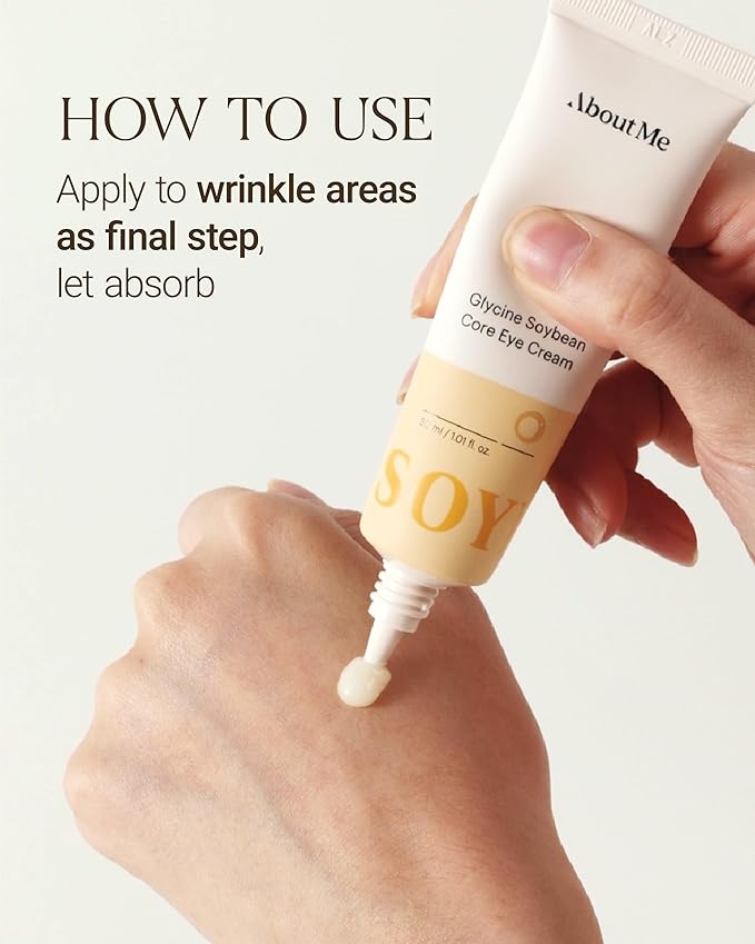 About Me Glycine Soybean Core Eye Cream – Korean Multi-Zone Eye Treatment for All Skin Types – Daily Firming Care with Concentrated Soy Protein & 13 Peptides – Korean Skin Care – 0.51oz, 15ml