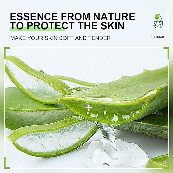 Organic Aloe Vera Gel, Aloe Vera Gel for Face, Body and Hair, Deeply Hydrating, Nourishing After Sun Skin Care, Aloe Vera Soothing Gel Cooling Cooling, Calming and Soothing 6.76 Fl Oz