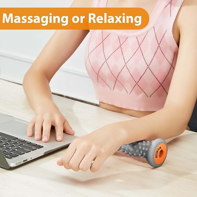 BESKAR Foot Massager Roller for Plantar Fasciitis Relief, Portable Feet Roller to Deep Tissue Muscle Massage, Foot Arch and Heel Pain, Reflexology Tool