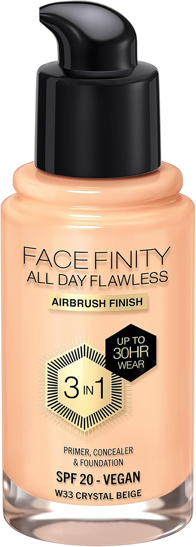 Max Factor Facefinity All Day Flawless 3 In 1 Foundation SPF 20, No. 33 Crystal Beige