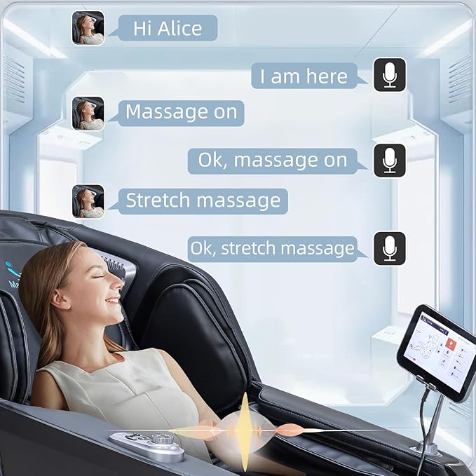 MassaMAX MT339 4D Massage Chair, Full Body Shiatsu Recliner with Auto Extendable Footrest, Zero Gravity, SL Track, Deep Yoga Stretch,15 Modes, AI Voice Control, Foot Rollers, and Heating (Deep Black)