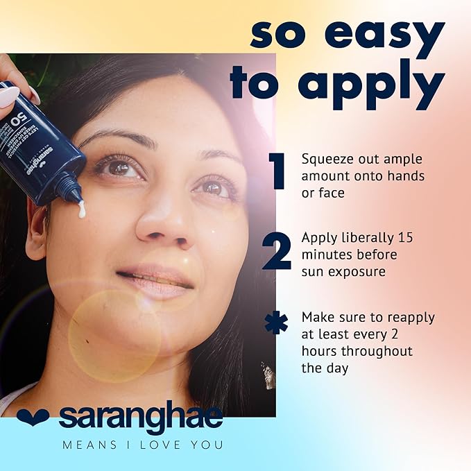 Love saranghae Sheer UV Defense Sunscreen - Korean Face Sunscreen with SPF 50 - Sunblock With No White Cast for Normal, Sensitive, and Dry Skin