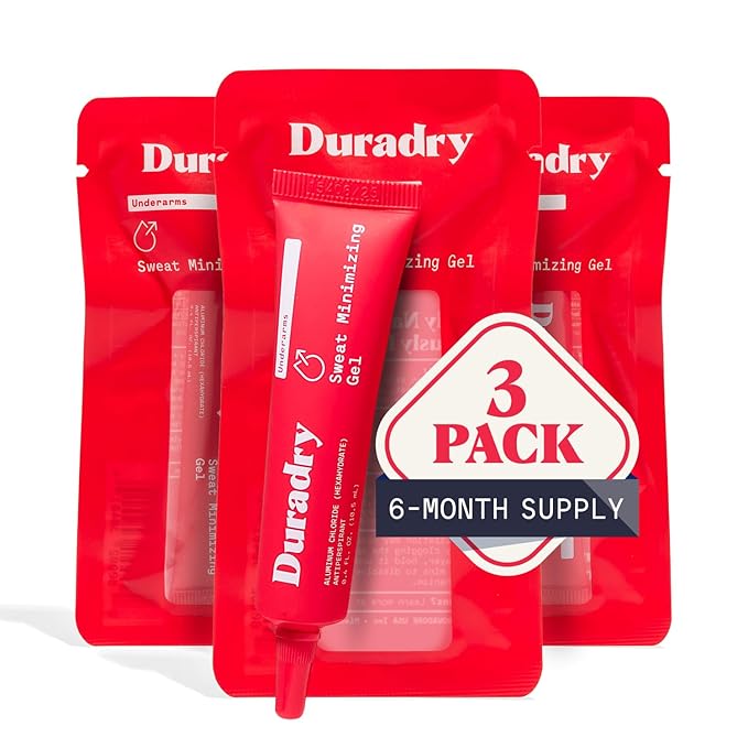 Sweat Minimizing Gel Antiperspirant for Men and Women - Prescription-Strength, Formulated for Excessive Underarm Sweating and Hyperhidrosis - 0.4 Fl Oz (Pack of 3)