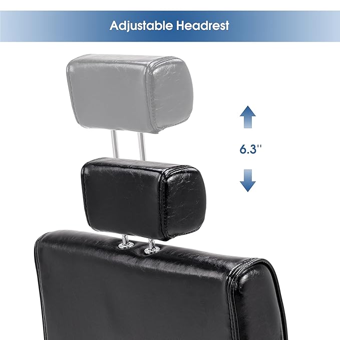 BarberPub Barber Chair Reclining Salon Chair for Hair Stylist, Antique Hair Spa Salon Styling Beauty Equipment 3127(Black)