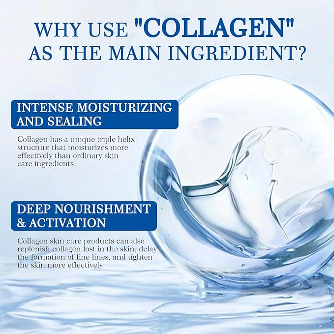 Collagen Skin Care Sets, 5 Pcs Facial Set for Skin Care for Women with Cleanser, Serum, Toner, Lotion & Cream, for Firming Skin, Reduce Wrinkles AOPEIBOTO