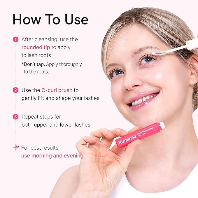 Lash Serum for Damaged, Thin or Extension-Weakened Lashes | Eyelash & Brow Growth Serum with PDRN, EGF, 20 Amino Acids & 9 Peptides | Gentle Korean Formula, Prostaglandin-Free (0.3fl oz)