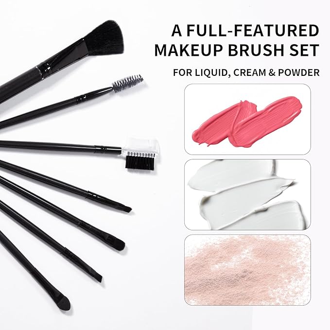 Makeup Set Full Kit for Girls Teens Women, Makeup Present Set, Includes Eyeshadow, Foundation, Blusher, Eyebrow Pencil, Mascara, Eyeliner, Brushes, Lip Gloss, Sponge, Cosmetic Bag