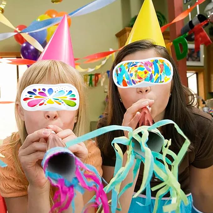 20 PCS Eye Mask Sleepover Party Supplies Slumber Party Favors for Girls Pajama Party Decorations Sleep Soft Shade Blindfold Eye Covering Color The Bulk Game Stuff(White & Black)