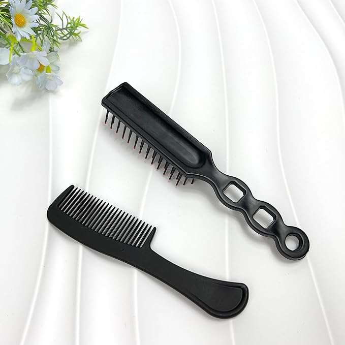 50pcs Hair Comb and Brush Set for Homeless, Light weight Black Hair Brushes Bulk Combs Individually Wrapped for Women Kids Wet Dry Curly and Straight Hair, Hotel Travel Shelter Nursing