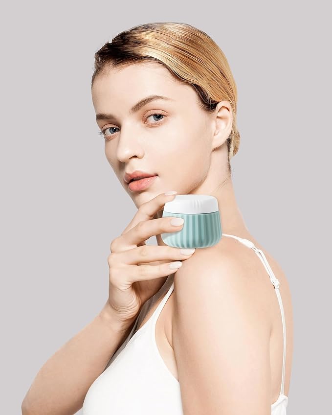 Travel Containers for Toiletries 4 Pack, TSA Approved Travel Size Toiletries, Travel Size Containers, With Clear Bag Leak Proof Silicone Jars, Travel Essentials Creams Jars Carrying Small Items