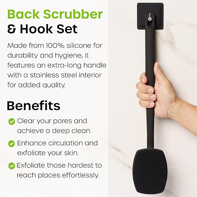 The Man Silicone Face Scrubber for Men, Flex Face Brush for Men, Removes Dead & Dry Skin, Shower Facial Cleansing Brush (Back Scrubber)