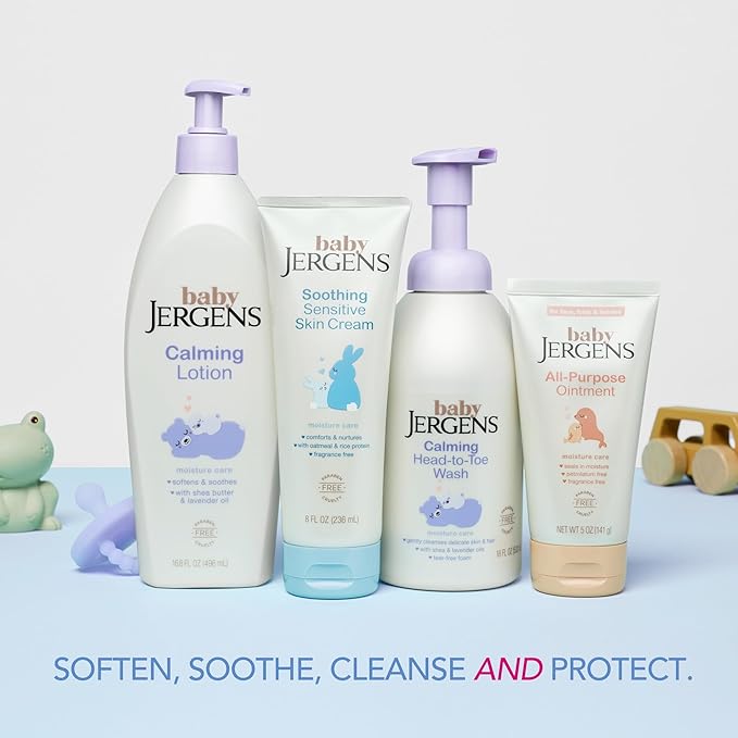 Jergens Baby Calming Lotion, Baby Calming Lotion, Lavender Baby Lotion, Baby Moisturizer with Shea Butter and Lavender Oil, 16.8 Fl Oz