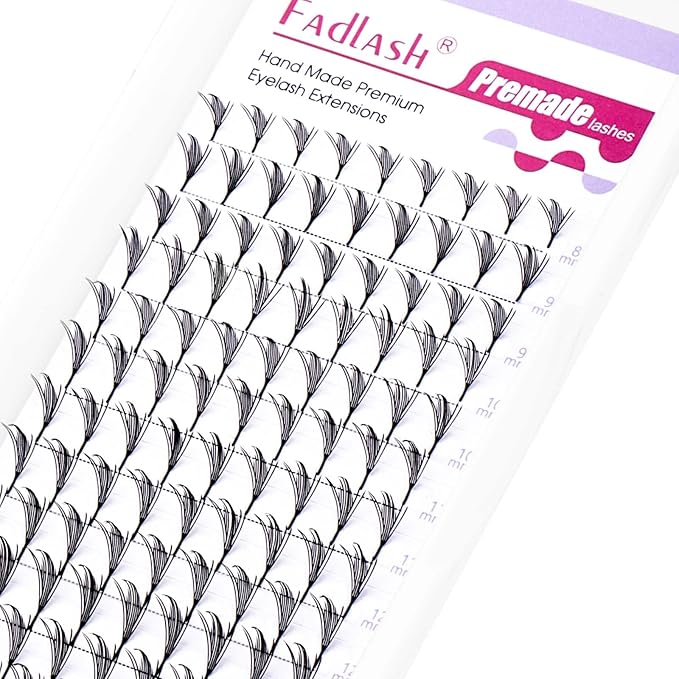 Premade Lash Fans Natural Anime Lashes 0.07 C Curl Manga Lashes Soft Black Eyelash Extensions for Professional Salon Use by FADLASH (0.07-C-8-14mm)