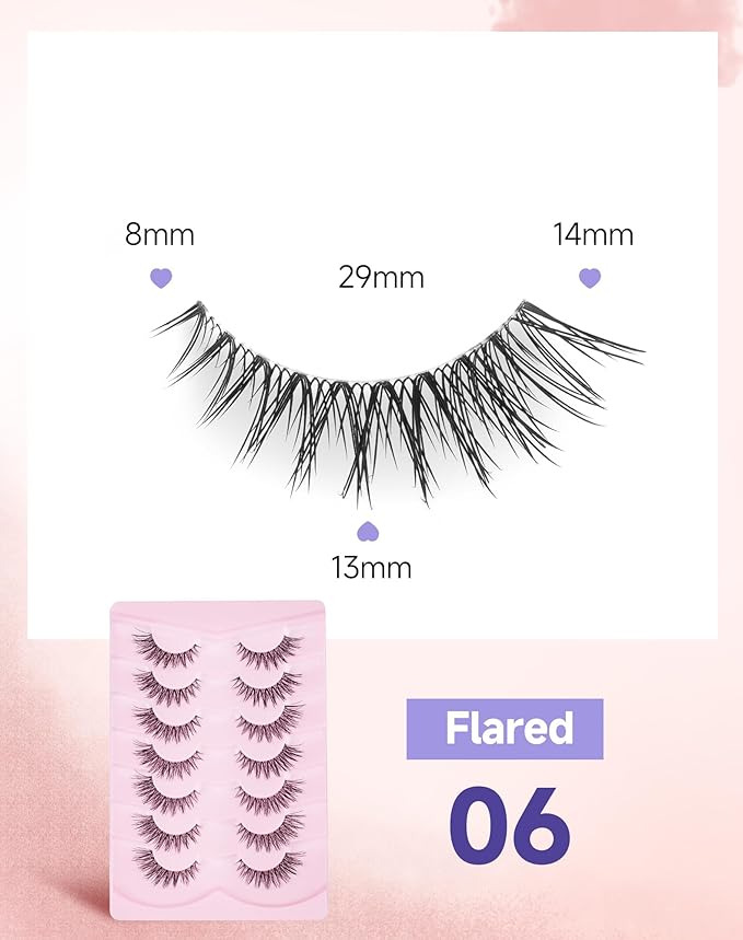 Wispy Natural Lashes Flared False Eyelashes Fluffy Fake Lashes Flared-06