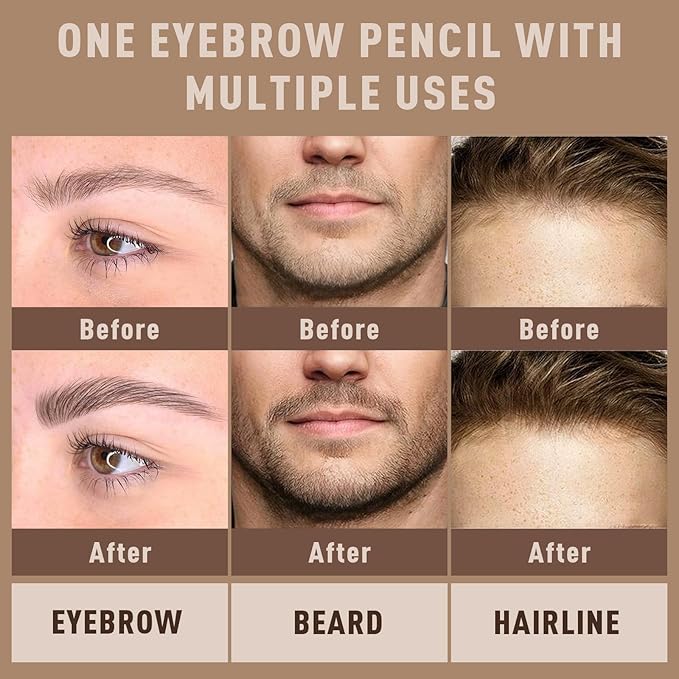 Microblading Brow-Fection Brow Eyebrow Pencil – Angled Brush Tip, Wild Natural Hair-Like Strokes, Patented Design, Long-Lasting & Smudge-Proof, for Beginners & Pros(03 Soft Black）