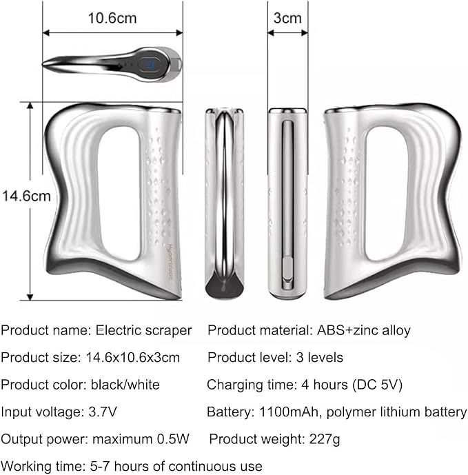 Fascia Knife Multifunctional Massage Tool - Electric Fascia Knife for Muscle Relaxation, Medical Scraper - Ideal for Full Body Therapy (Black)
