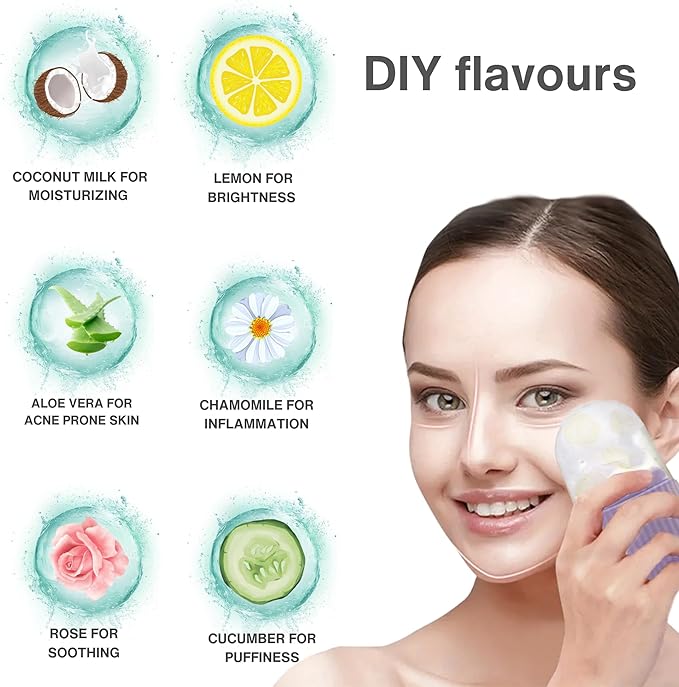 CrafTreat Ice Roller for Face, Eyes & Neck – Reusable Silicone Ice Mold for De-Puffing, Skin Care & Facial Massage (Black)