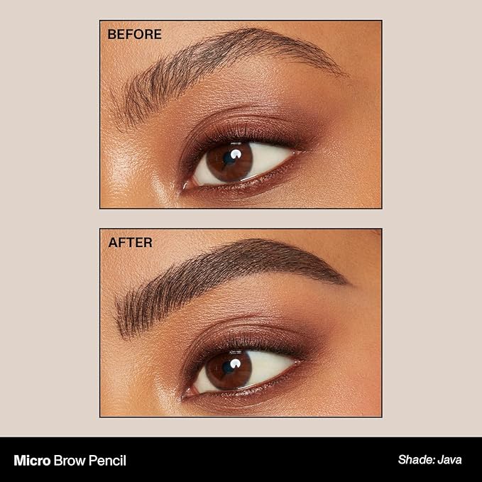 Morphe Micro Dual Eyebrow Pencil - Dual-Ended Brow Pencil Featuring a Retractable, Ultra-Precise, Pointed Tip - Richly Pigmented, Smooth-Gliding, Long-Lasting Wax Formula - Java (0.003 oz)