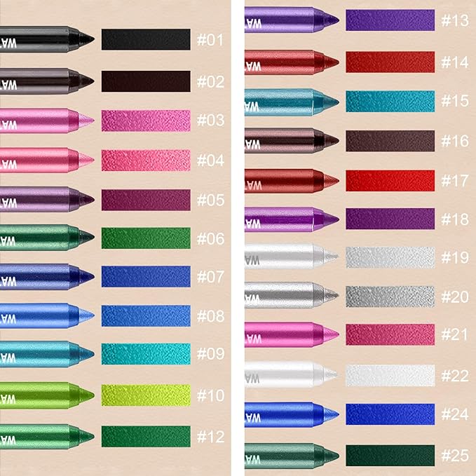 7 Colorful Eyeliner Pen Set, Eye Shadow Pencil, Pearl Eyeliner Kit Metallic Glitter Eye liner Pencil for Women Eye&Lip Liner Professional Eye Makeup Set Colorful Eye Color (7PCS A)