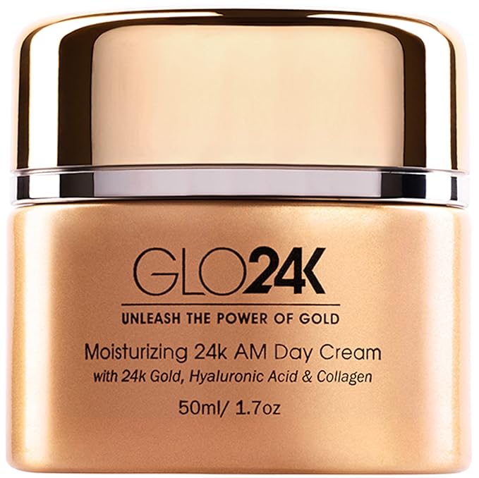 GLO24K Neck and Face LED Beauty Massager plus 24k Moisturizing Day Cream. The Ultimate Duo for Neck Care.
