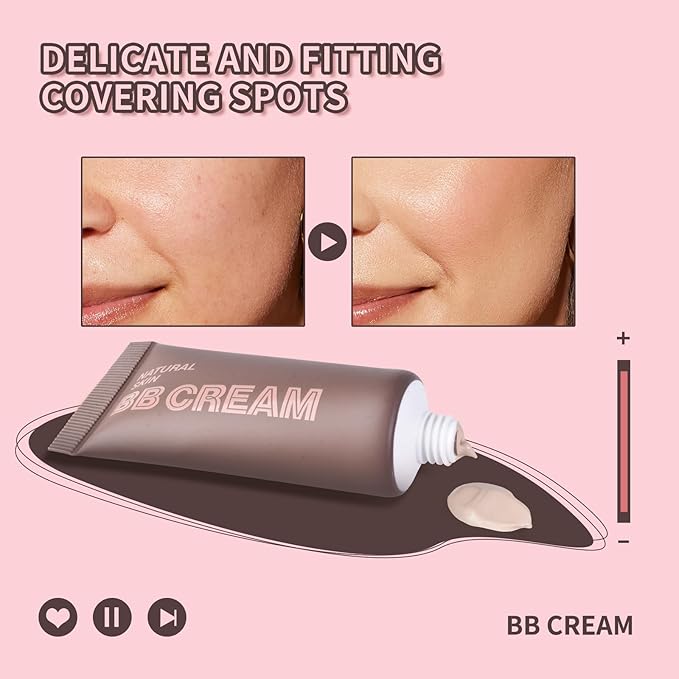 LAMUSELAND Makeup Kit for Women Girls Full Kit, 9 Pieces All in One Professional Makeup Gift Set for Beginner, include Lipstick, Eyebrow, Eyeliner, BB Cream, Powder, Mascara (B)