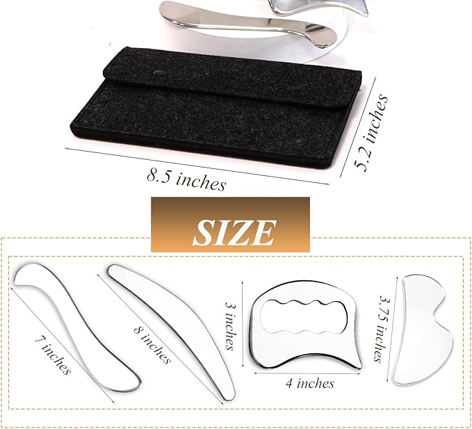 FeelFree Sport 4 in 1 Gua Sha Massage Scraping Tool Set-Muscle Scraper Tools for Soft Tissue Mobilization,Physical Therapy for Back, Legs, Arms