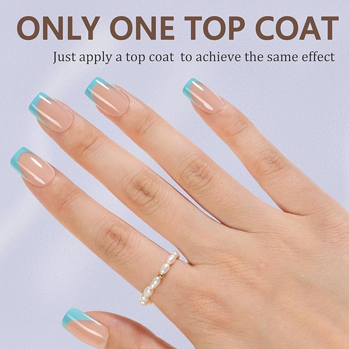 Misssix French Gel Nail Tips, 160Pcs French Tip Press on Nails Short Square, No Need to File Tips Pre-lasting, Fake Nails for Nail Art DIY 16 Sizes