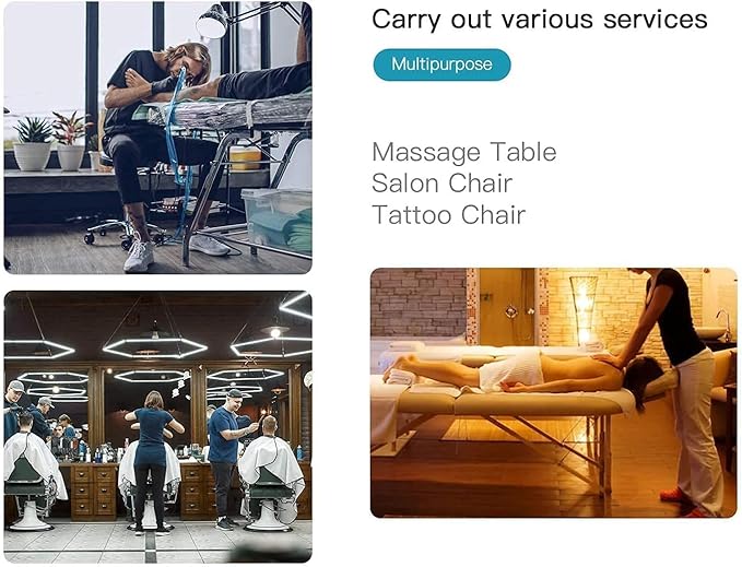 PayLessHere Multipurpose Tattoo Chair 72" L 24" W Massage Bed with Hydraulic Stool Beauty Bed Table Salon Chair for Professional Massage Facial Lash Beauty Spa Treatment