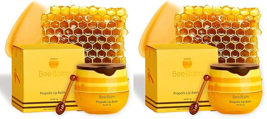 Original My Bee Balm Lip Balm - Propolis Hydrating Balm Honey Pot for Dry, Chapped & Cracked Lips with Propolis, Honey & Vitamin E - Soften, Smooth & Reduce Lip Lines (Pack of 2)