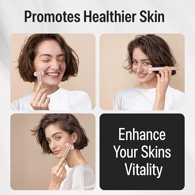 Red Light Therapy Wand for Face – 4-in-1 Device with Travel Case - Adjustable Head - Red & Blue LED - Soothing Massage - Portable Skin Care Tool for Anti-Aging, Glow & Firmness