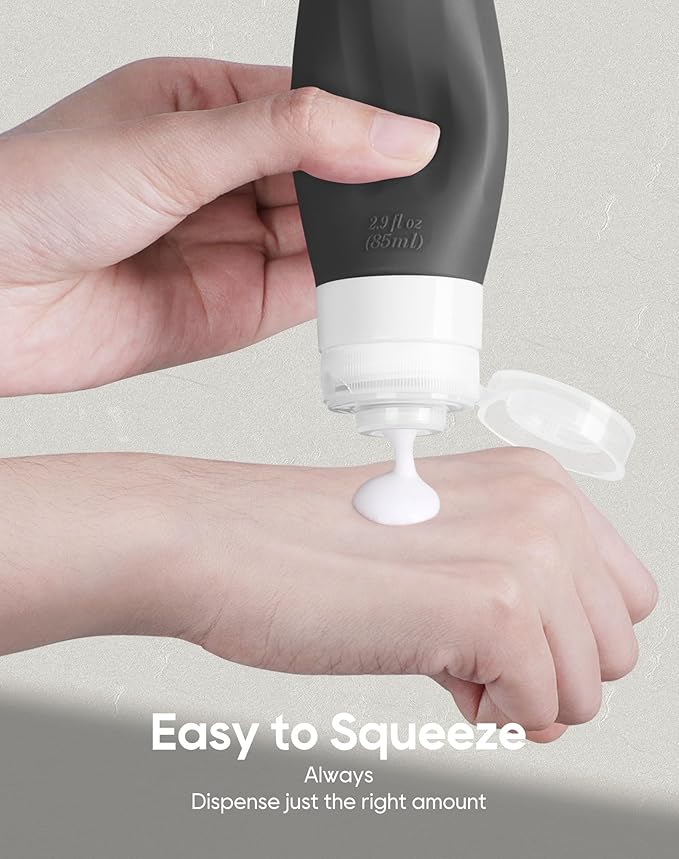 Morfone 16 Pack Silicone Travel Bottles Set for Toiletries TSA Approved Travel Containers Leakproof Squeezable Refillable Accessories 2oz 3oz Travel Essentials for Shampoo Lotion Liquids (BPA Free)