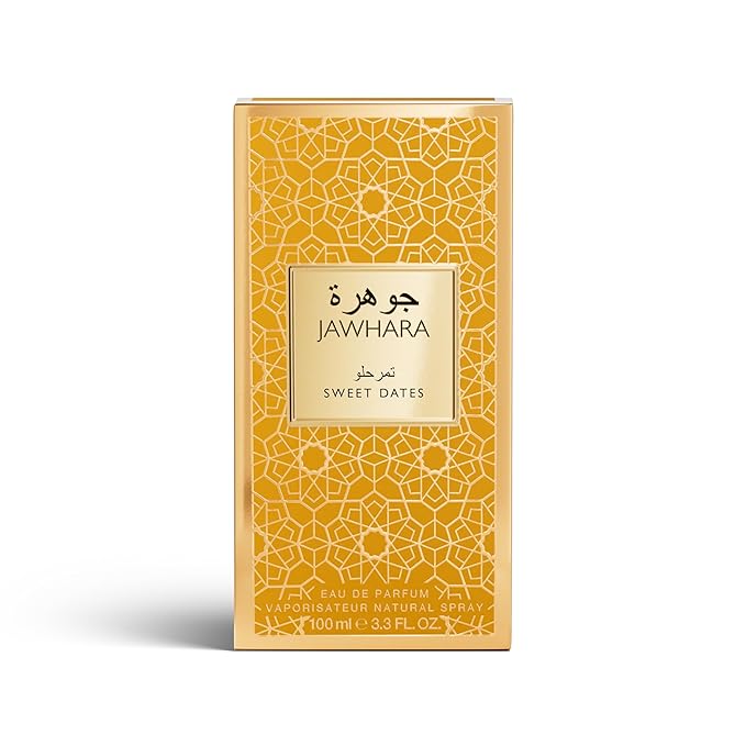 Jawhara Sweet Dates | Ambery Fruity Eau de Parfum 3.3 fl oz | Notes of Raspberry, Medjool Dates, and Rich Amber | Long Lasting | Everyday Wear | Travel Size